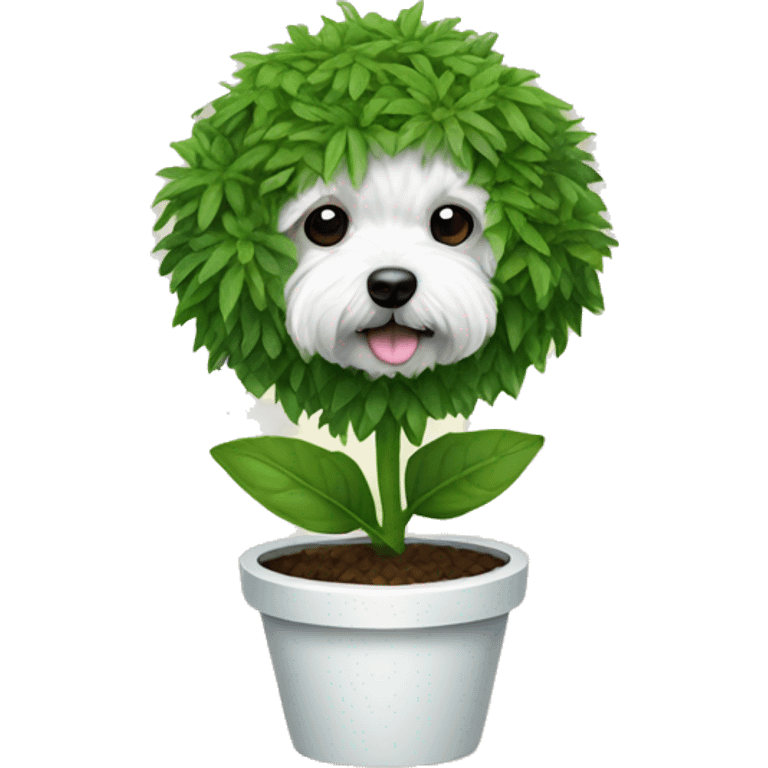 Green plants with Maltipoo head emoji