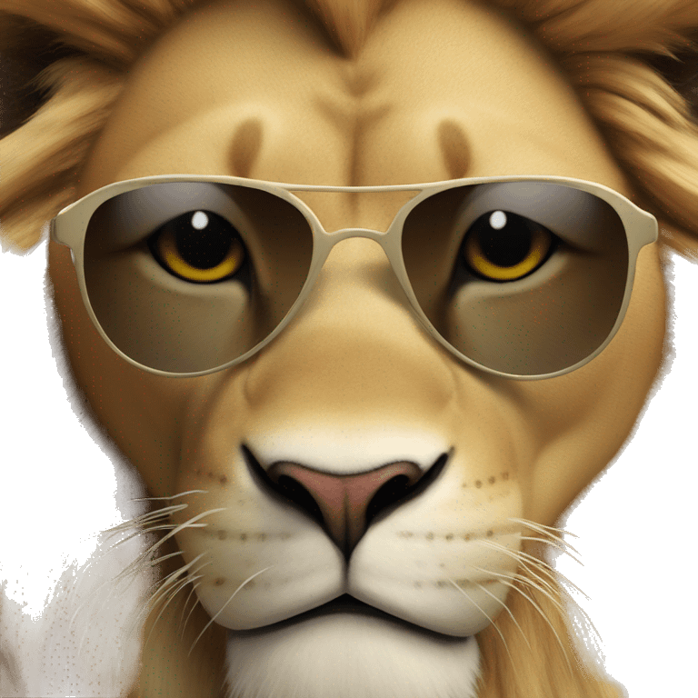 Lion with sunglasses emoji