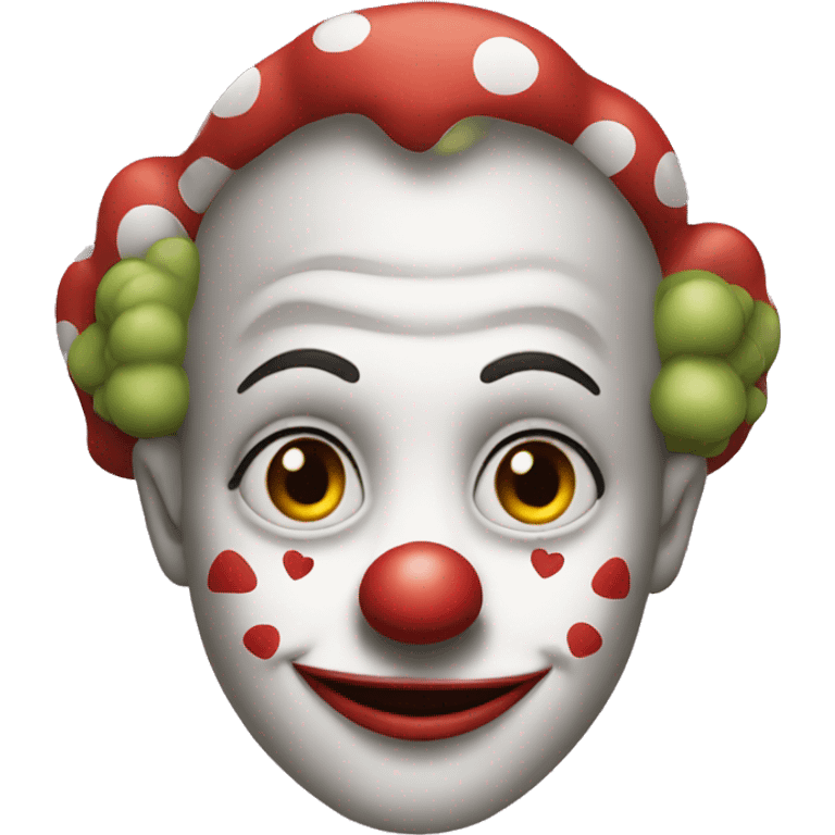 Clown with hearts emoji