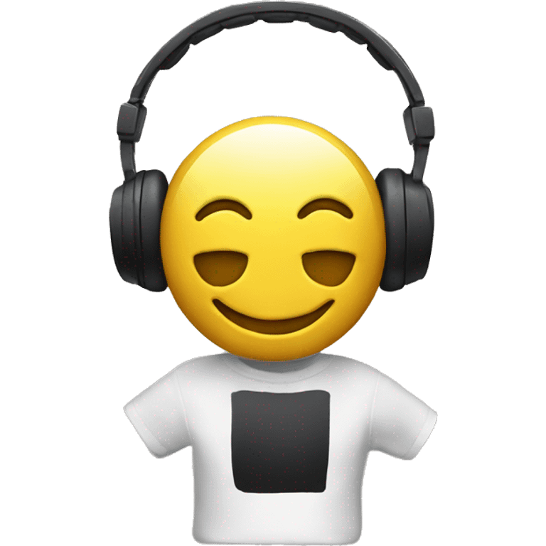 Smiley listening to music  emoji