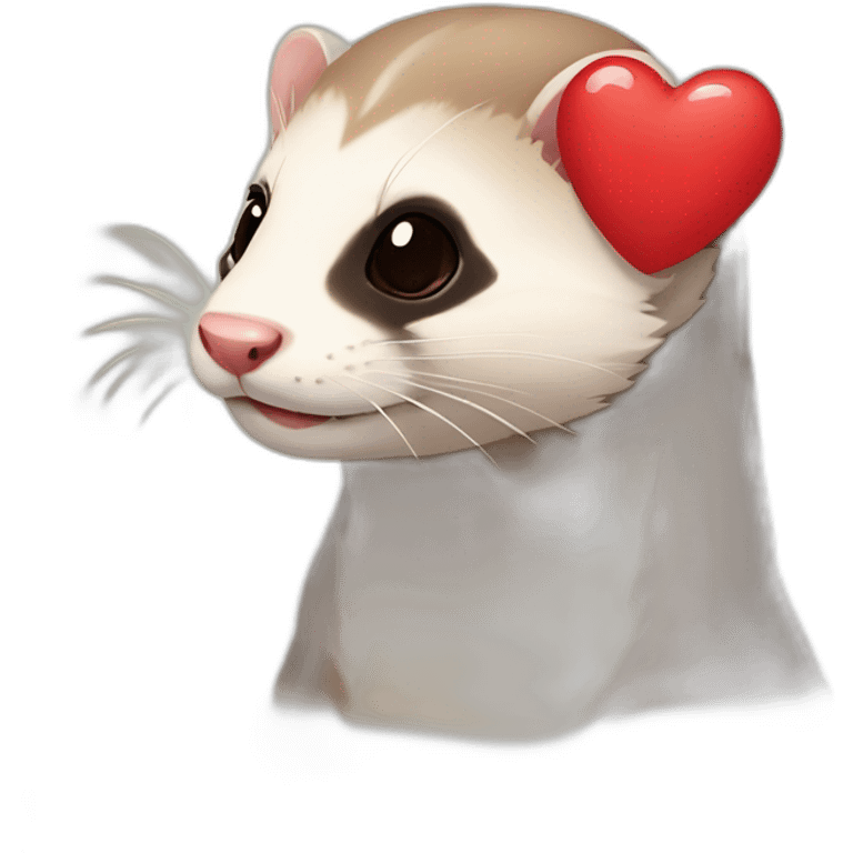 ferret with a heart emoji