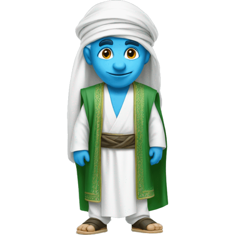 Smurf wearing a saudi clothes emoji