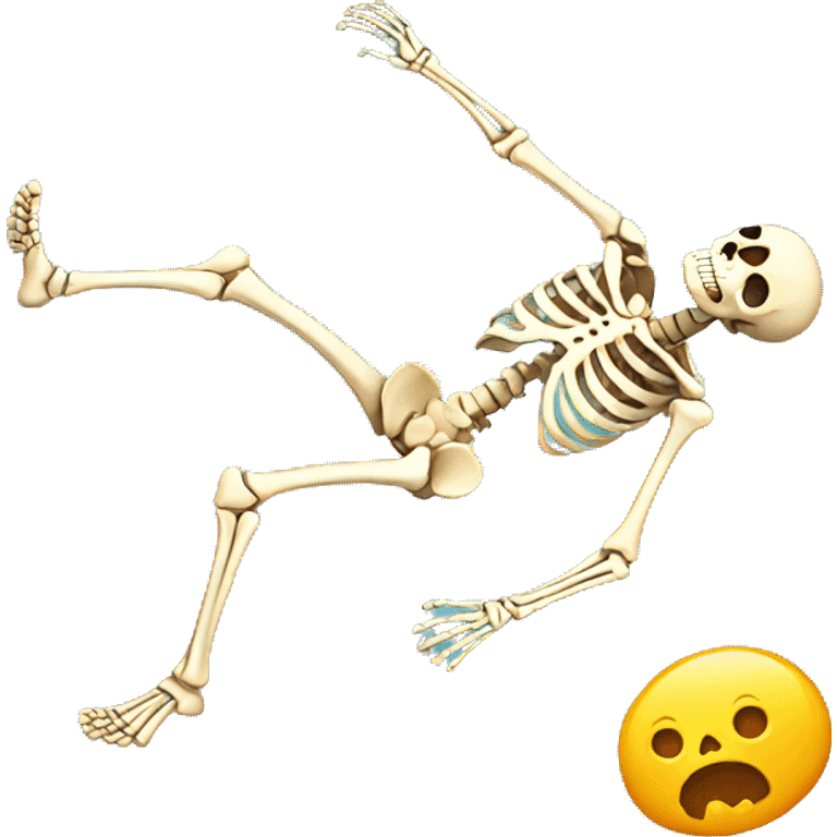 Skeleton falling emoji