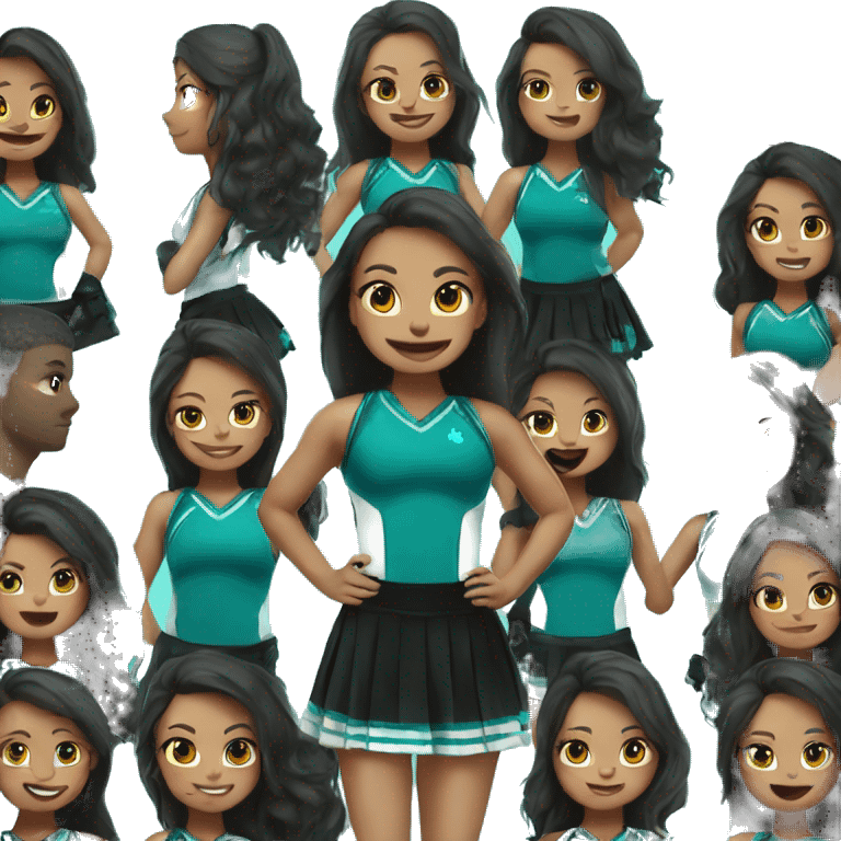 cheerleader in black and teal uniform  emoji