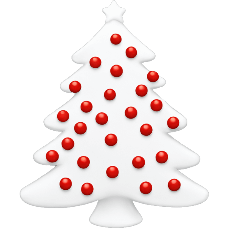 White Christmas tree with red decorations  emoji