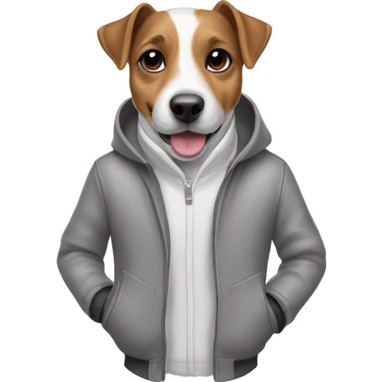 Jack Russell in a gray jacket emoji