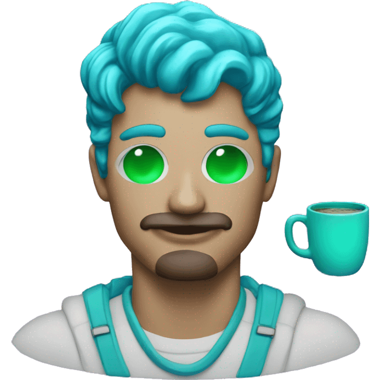 coffee with JITTERY JADE and VAPORWAVE BLUE colors emoji