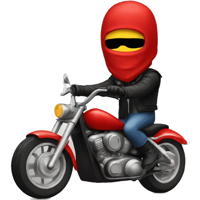 Bandido on a red motorcycle emoji