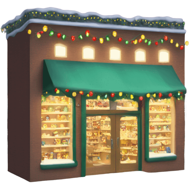 Christmas shop with Christmas lights  emoji