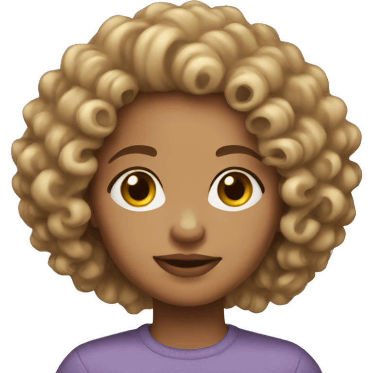 Light skin curly head girl emoji