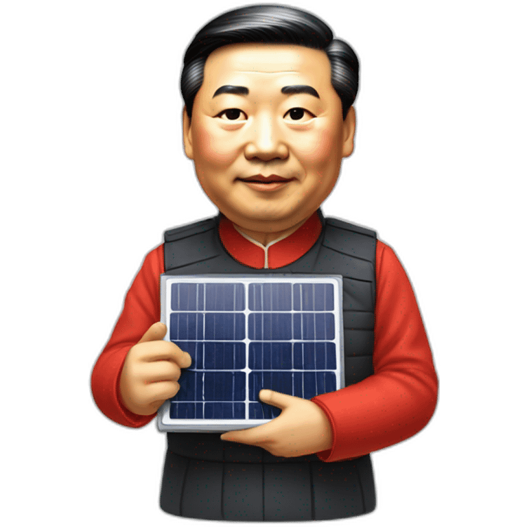 Xi Jinping holding a solar panel emoji