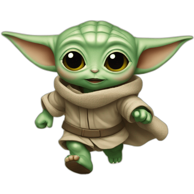 Baby Yoda running emoji