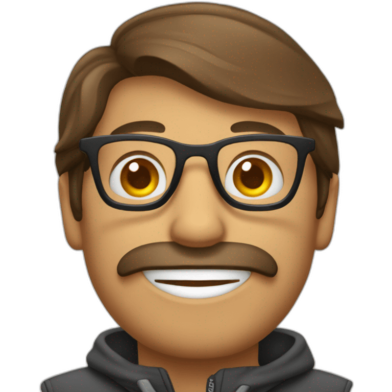 Hombre calvo con gafas rojas emoji