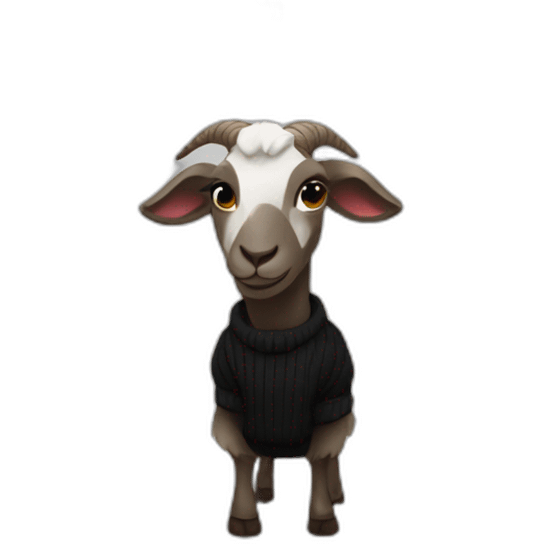 Goat in black sweater emoji