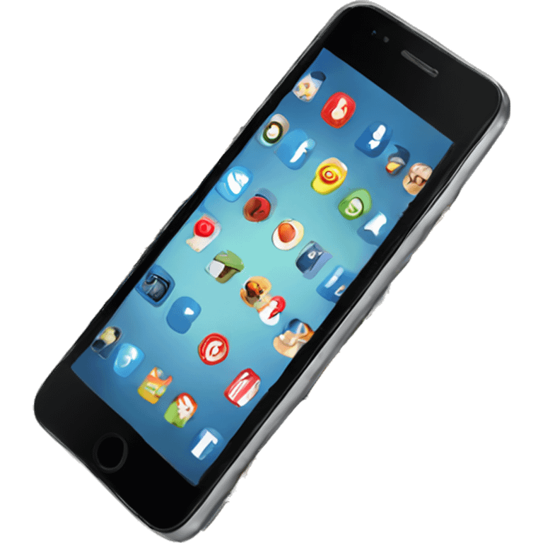 Smartphone with social media icons emoji