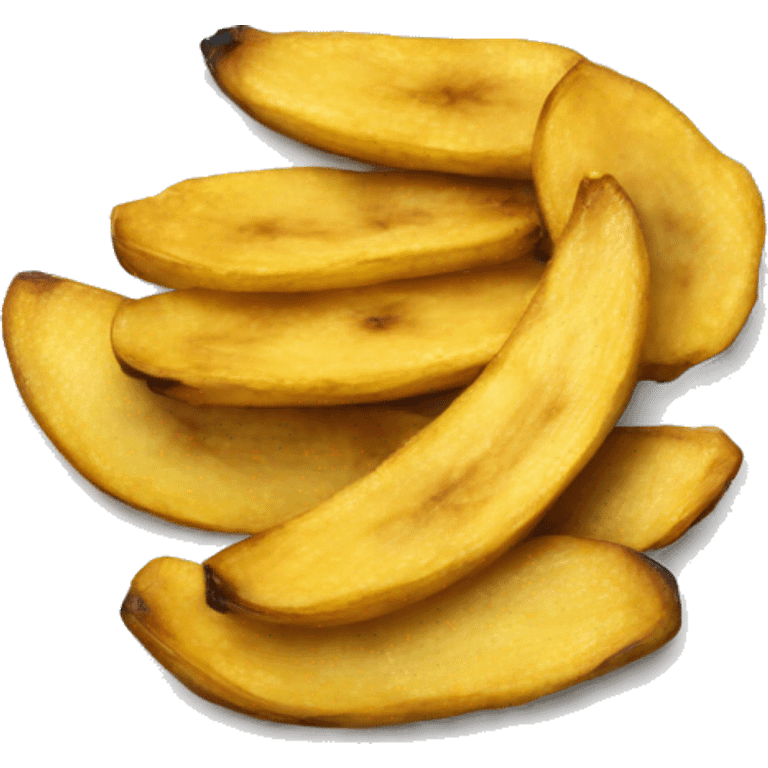 Fried plantain slices on a plate emoji