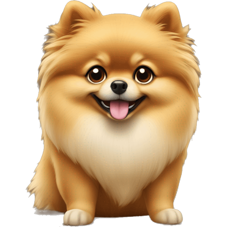 Pomeranian fazendo um coração com as patas emoji