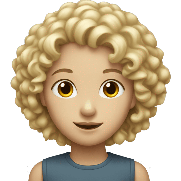 a pale curly head girl emoji