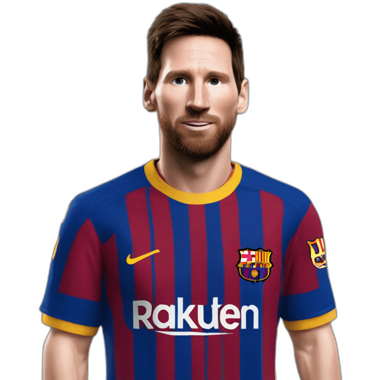 Messi with barca tshirt emoji