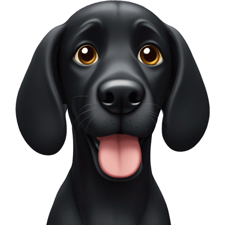 black dog with floppy ears emoji