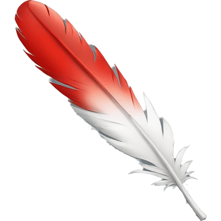 feather with red drop emoji