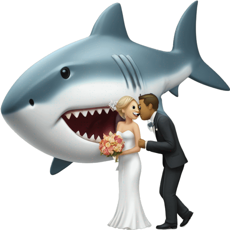 shark eating wedding cane emoji