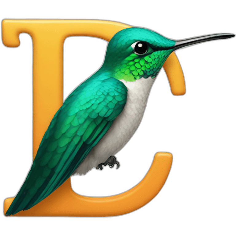 hummingbird forming the letter p emoji