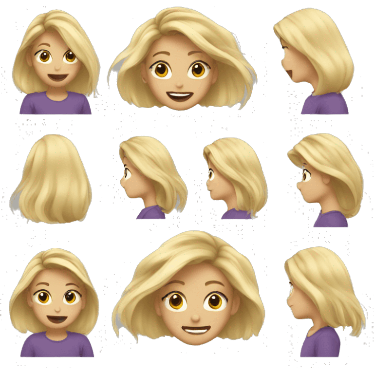 Blonde girl flipping hair emoji