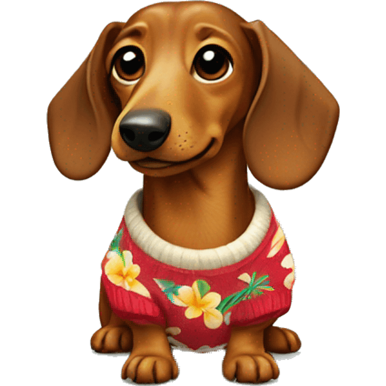 Dachshund wearing Hawaiian Sweater  emoji