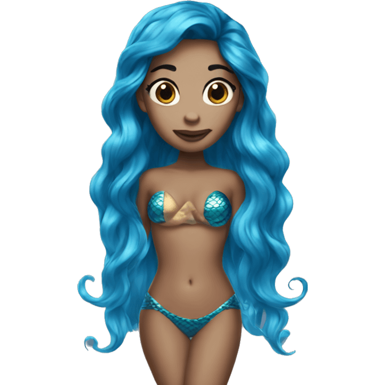 Blue mermaid black hair emoji