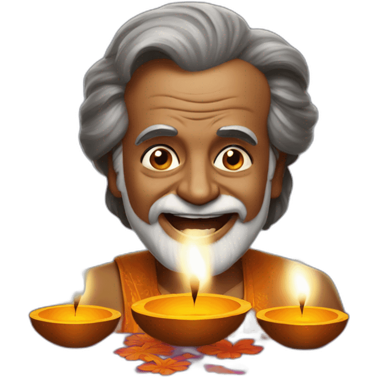 rajinikanth celebrating Diwali emoji