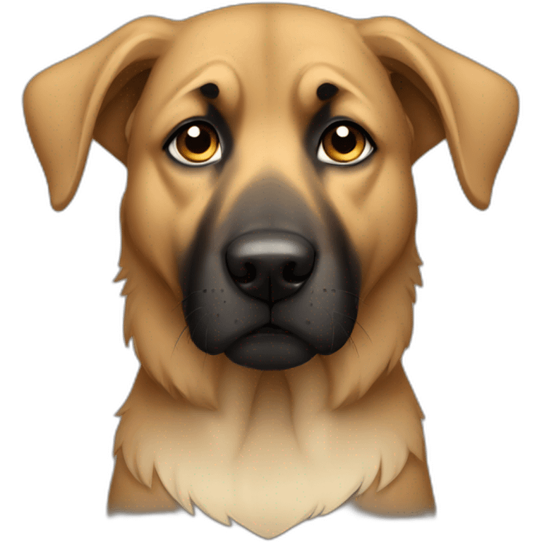 Black and fawn dog Shepherd sad tear emoji