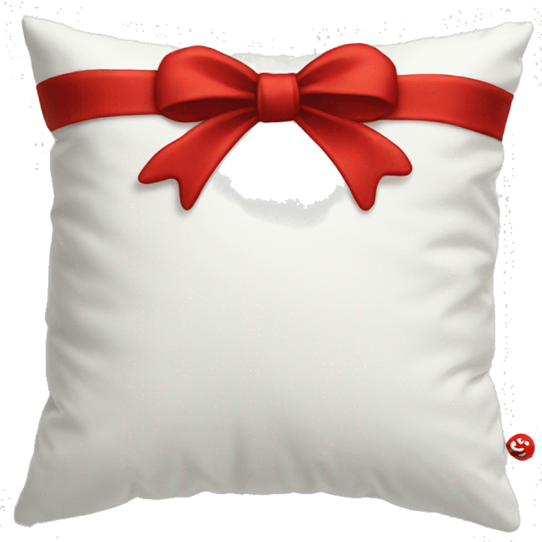 Aesthetic white pillow with red bow emoji