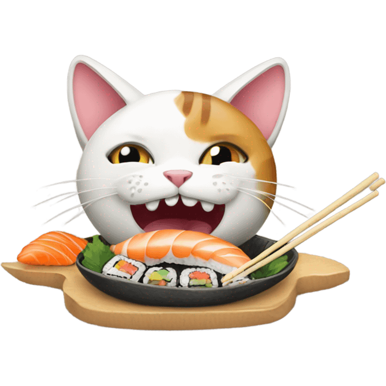 cat eating sushi  emoji