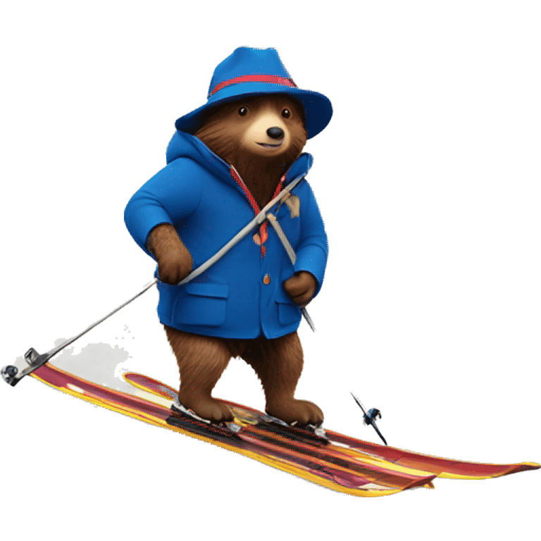 Paddington skiing in the forest emoji