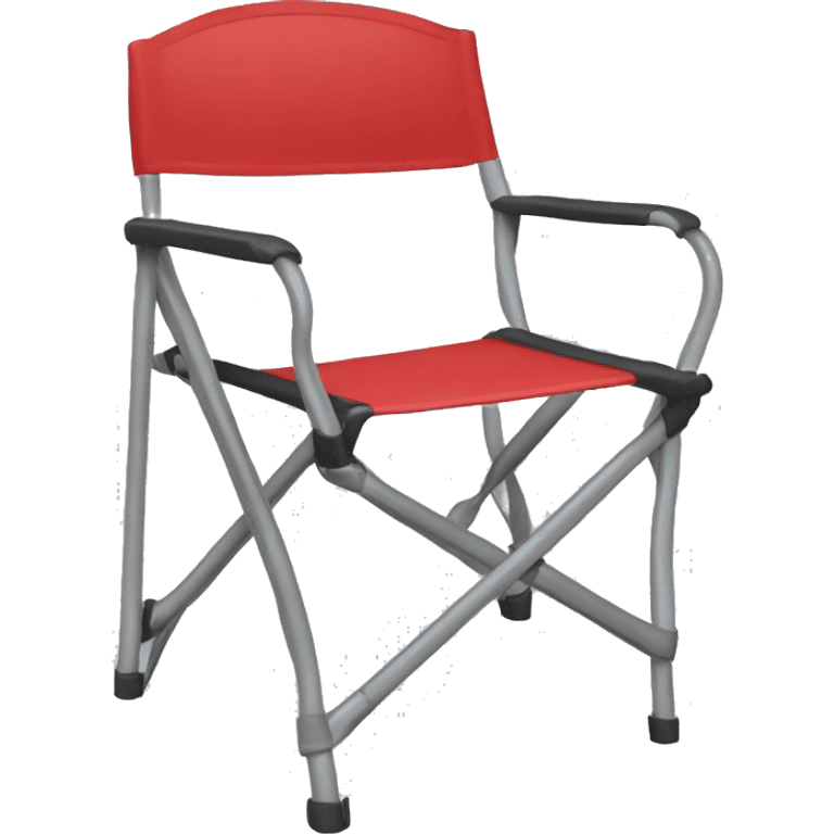 Realistic red camping folding chair isolated.  emoji