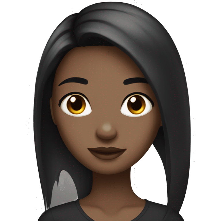 Gorgeous , white skin  , black haired girl with straight long hair  emoji