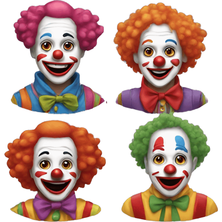 4 clown friends emoji