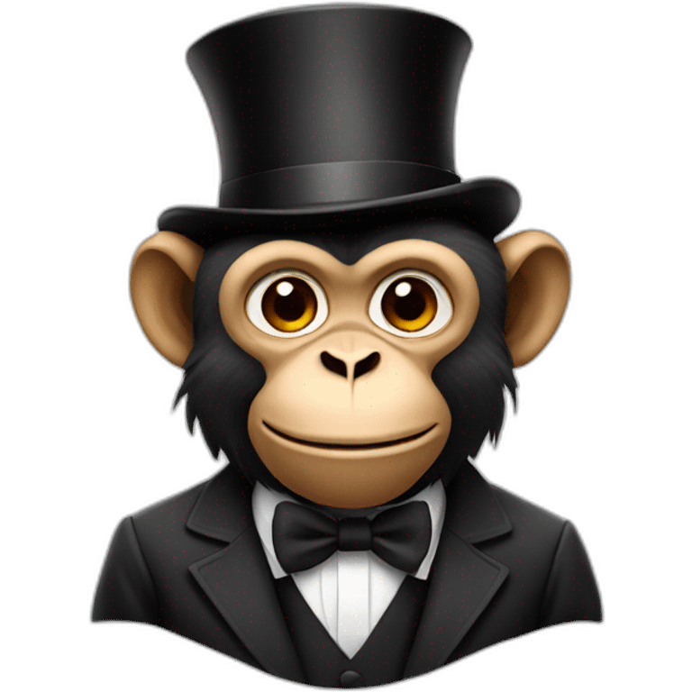 A monkey wearing a top hat emoji