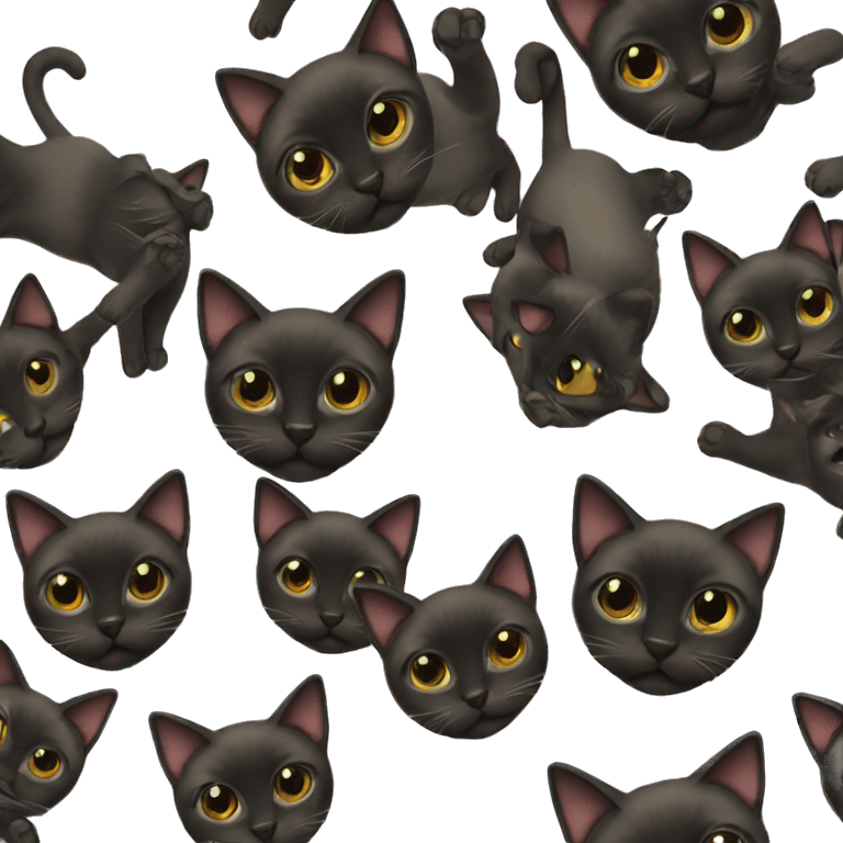 all black siamese cat emoji