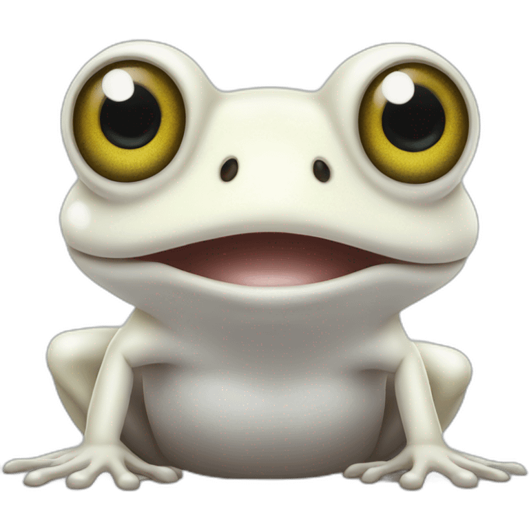 white frog big eyes looking at the camera emoji