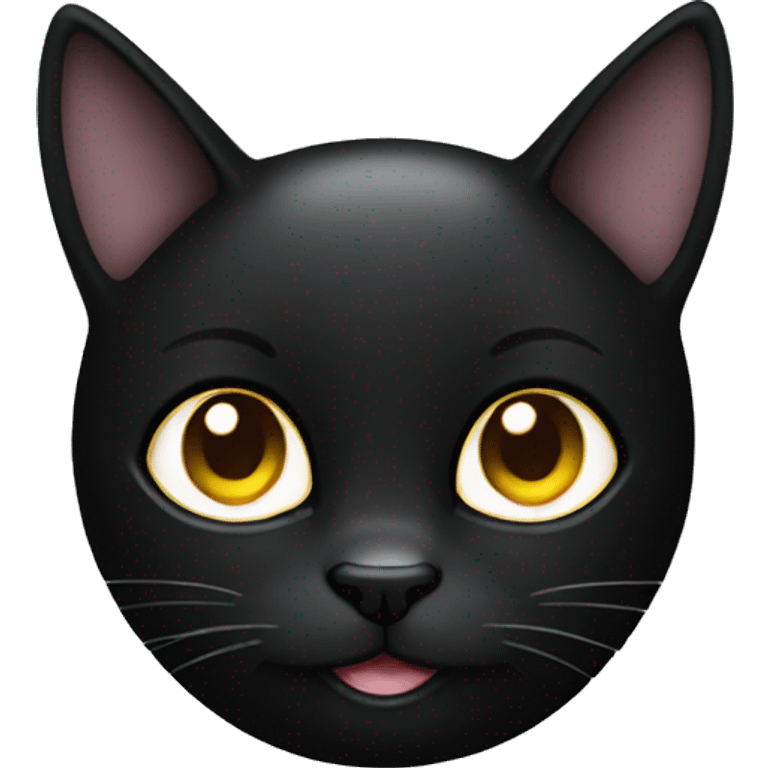 black cat happy face emoji