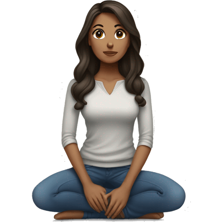 brunette woman kneeling  emoji