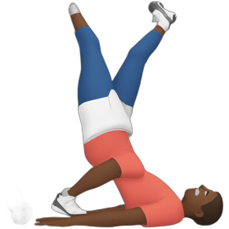 Man doing bicycle crunches emoji