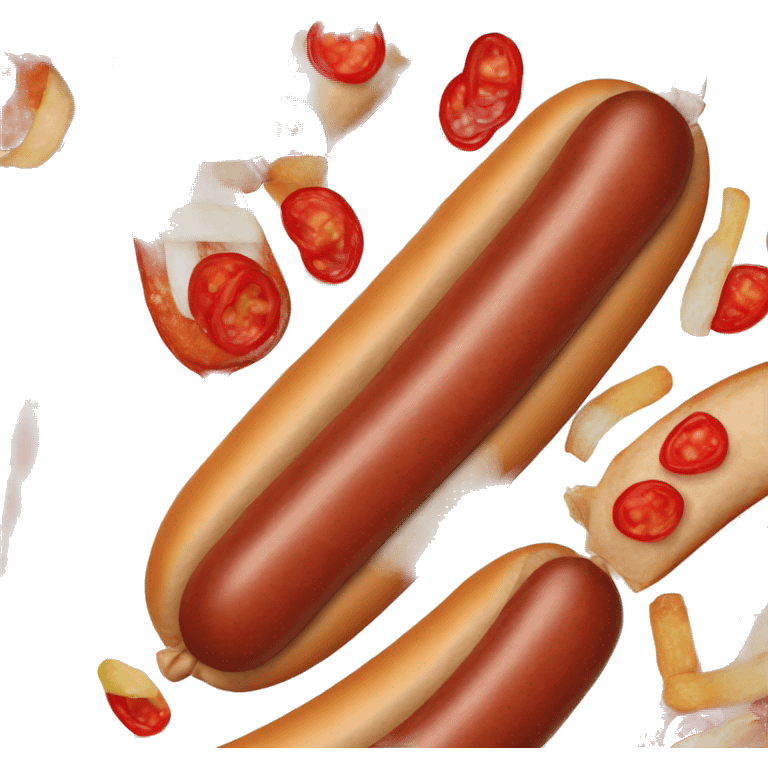 sausage with ketchup and onion emoji