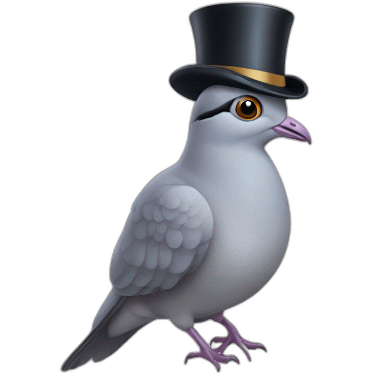 Ringneck Dove wearing a top hat emoji