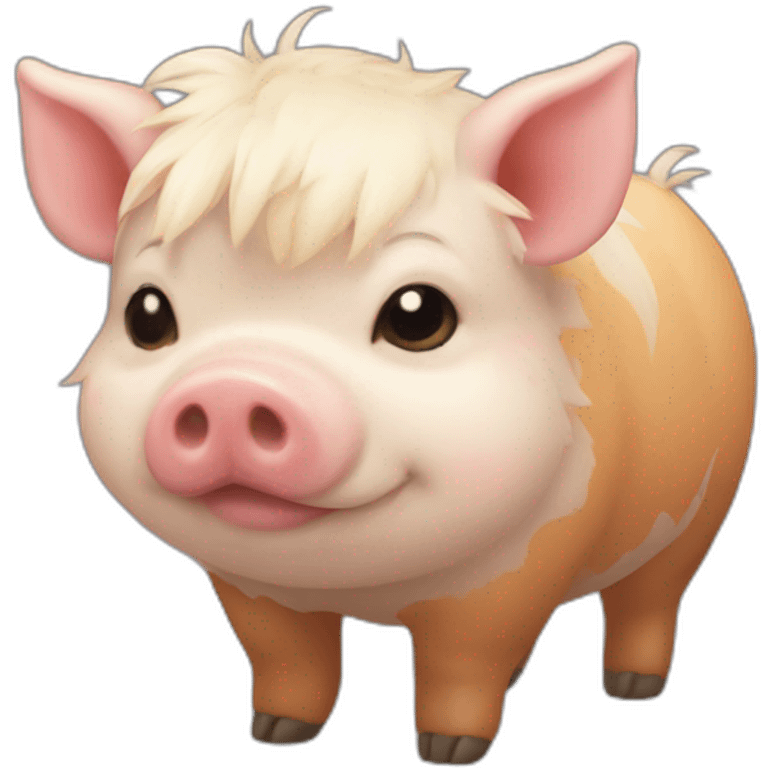 Fatty round kunekune pig emoji