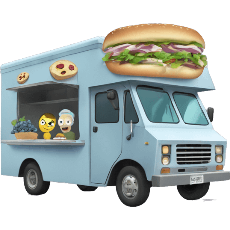 Rick and Morty’s Food truck selling blueberries sandwiches  emoji