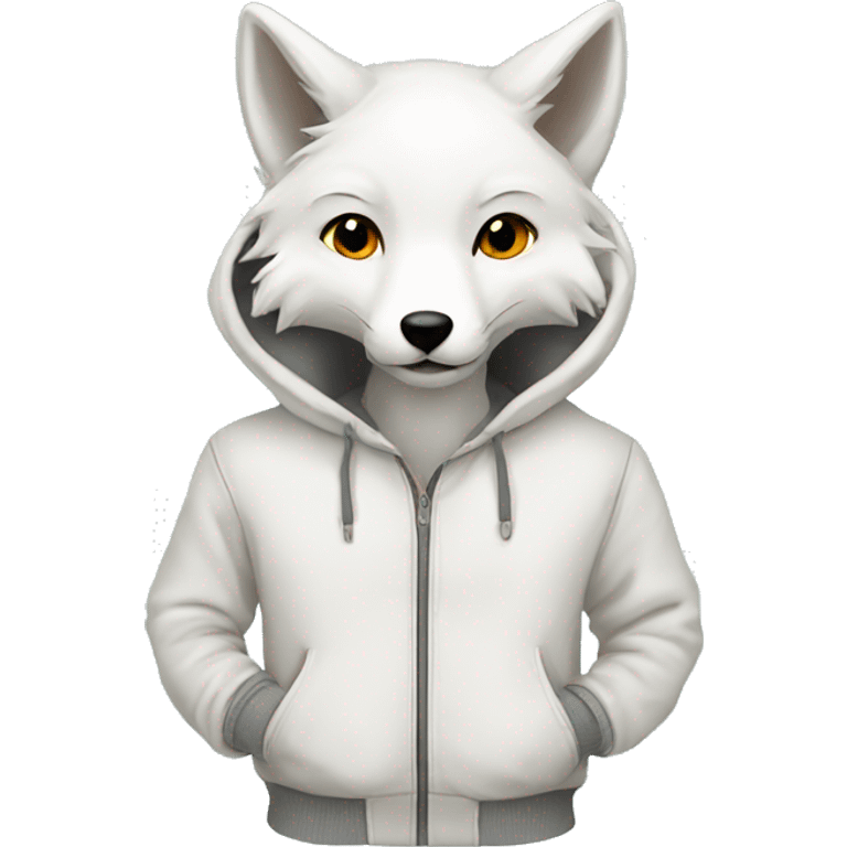 White fox hoodie emoji