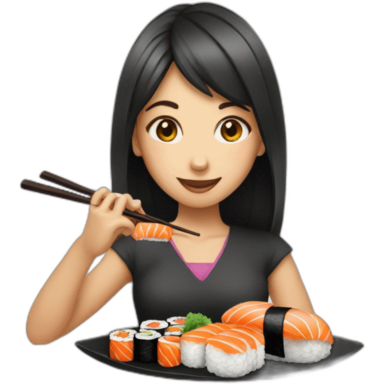 girl eat sushi emoji